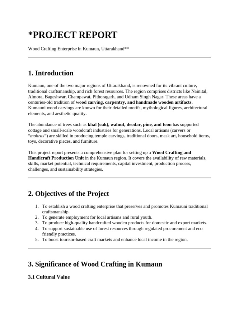 Kumaun Wood Crafting Project Report | PDF | Wood Carving | Crafts