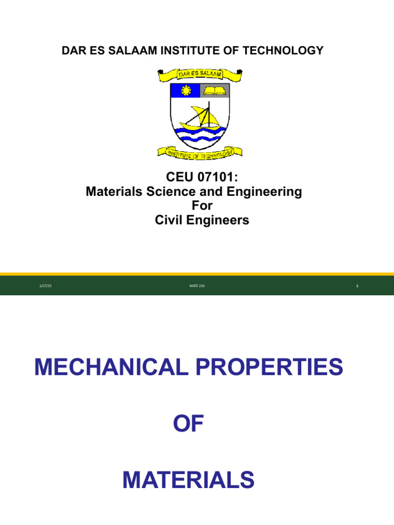 Mechanical Properties of Engineering Materials | PDF | Deformation ...