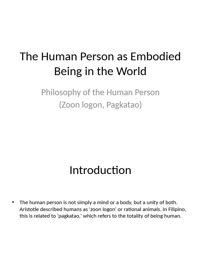 Understanding Human Personhood: Unity of Mind and Body | PDF