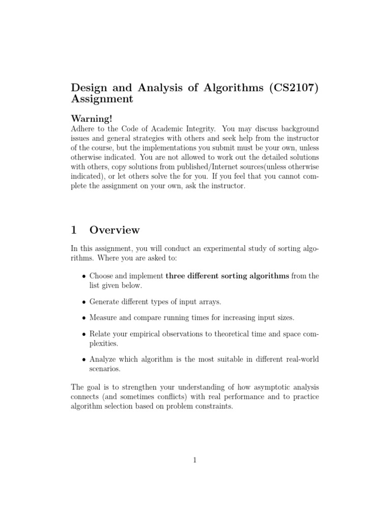 Sorting Algorithms Experimental Study | PDF | Algorithms And Data ...