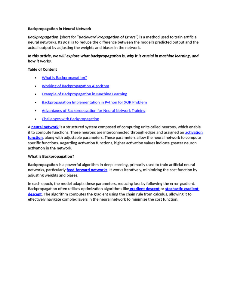 Understanding Backpropagation in Neural Networks | PDF | Computer ...