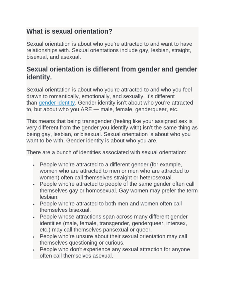 Understanding Sexual Orientation Explained | PDF | Sexual Orientation ...