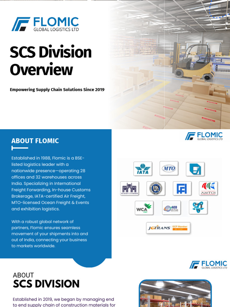 Flomic SCS: Tailored Logistics Solutions | PDF | Logistics | Warehouse