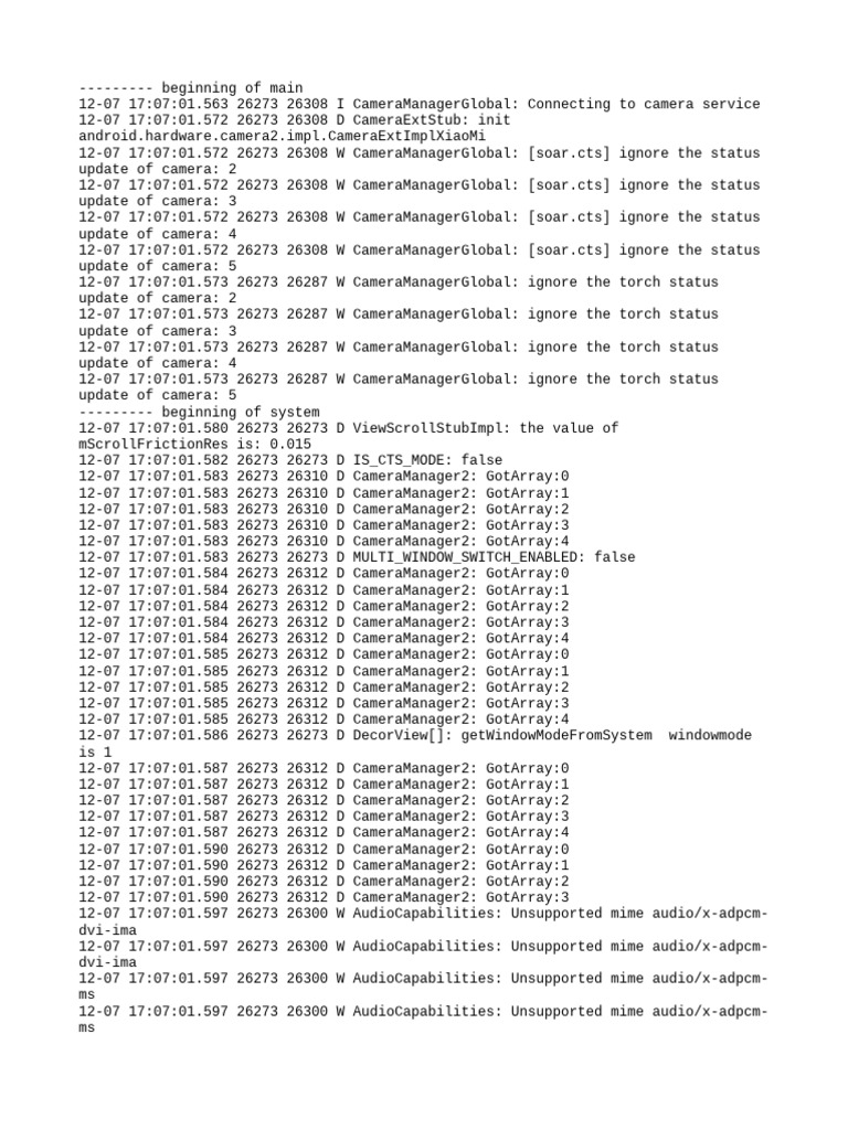 Camera Service Connection Log Analysis | PDF | Computer Engineering ...