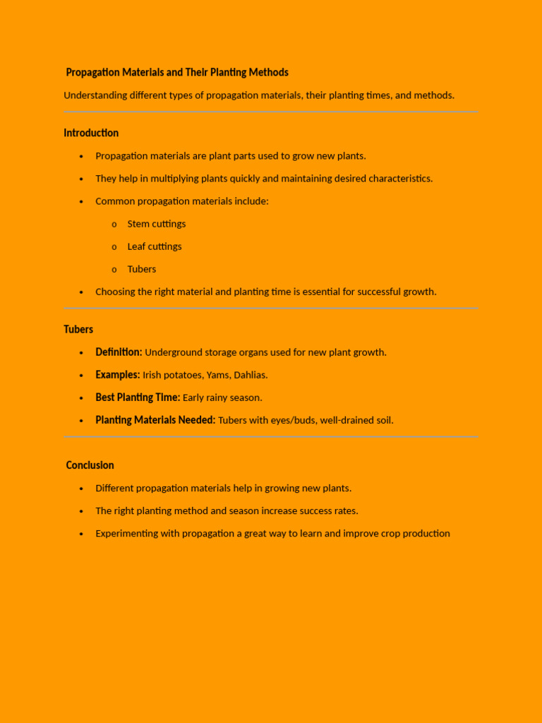 Plant Propagation Materials & Methods | PDF