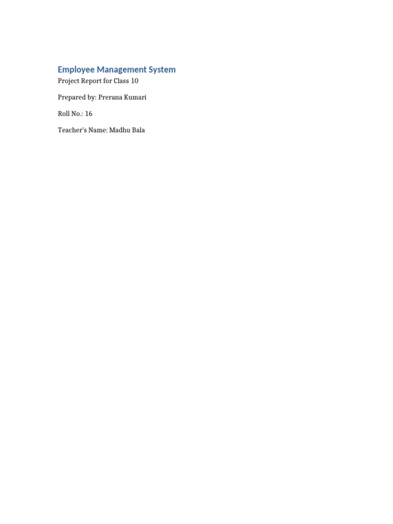 Employee Management System Project (1) | PDF | Computing | Business