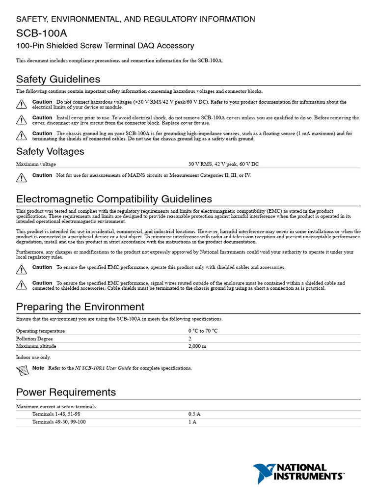 SCB-100A Safety and Compliance Guide | PDF | Electromagnetic ...