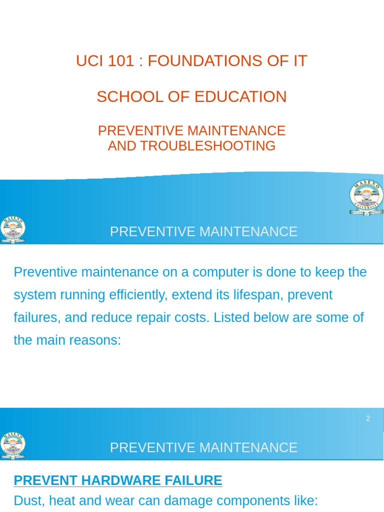 IT Preventive Maintenance & Troubleshooting Guide | PDF ...
