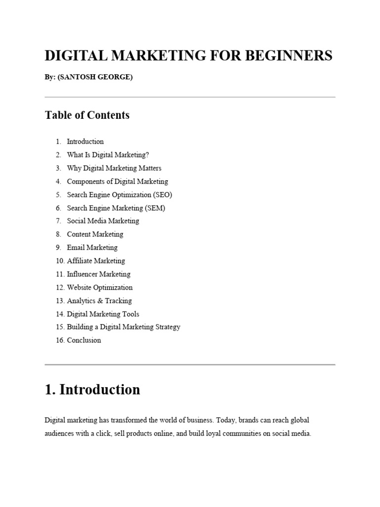 Digital Marketing Basics for Beginners | PDF | Digital Marketing ...