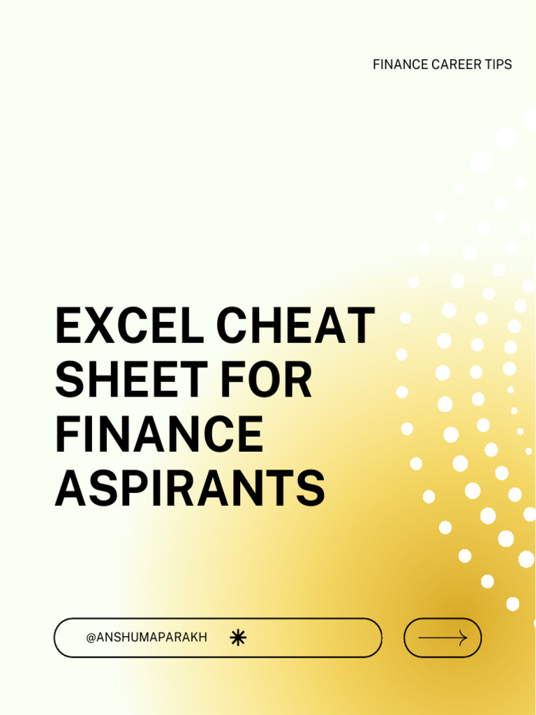 Excel Functions Cheat Sheet for Finance | PDF | Internal Rate Of Return ...