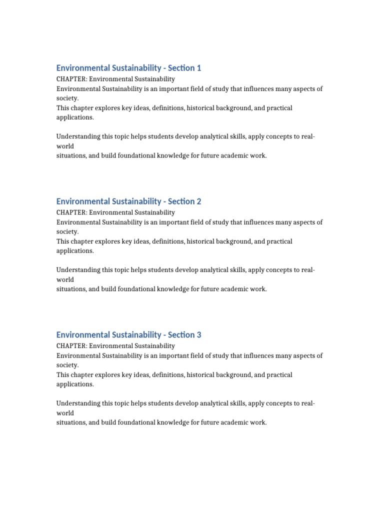 Environmental Sustainability | PDF | Sustainability | Knowledge