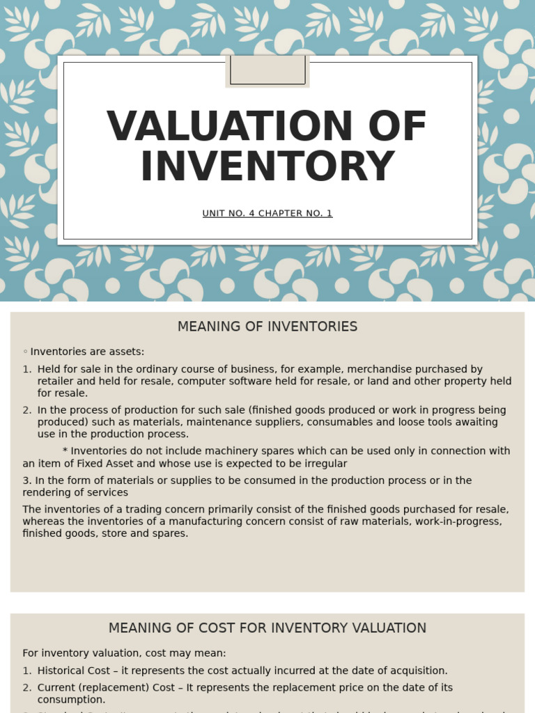 Inventory Valuation Methods Explained | PDF | Inventory | Cost Of Goods ...