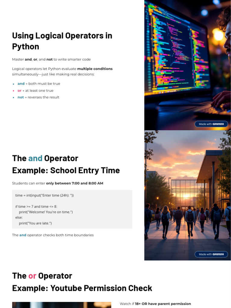Using Logical Operators in Python | PDF