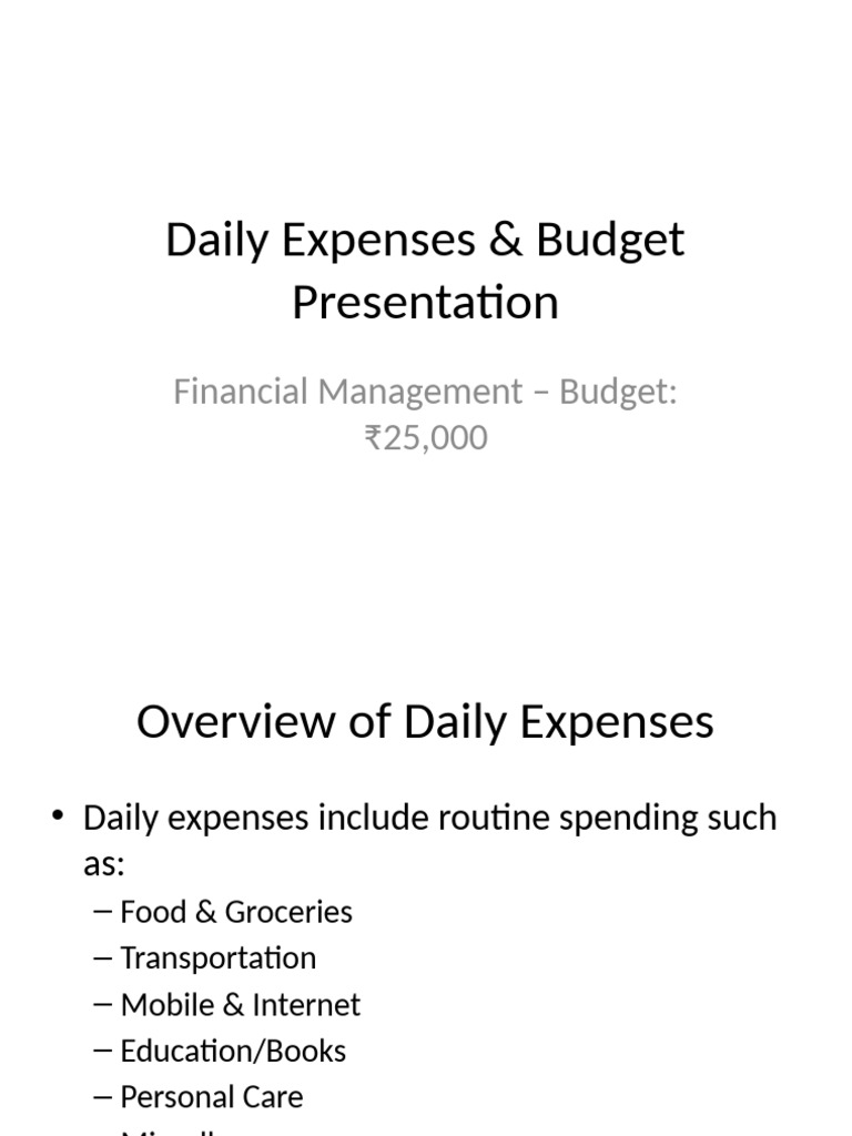 Daily Budgeting and Expense Management | PDF