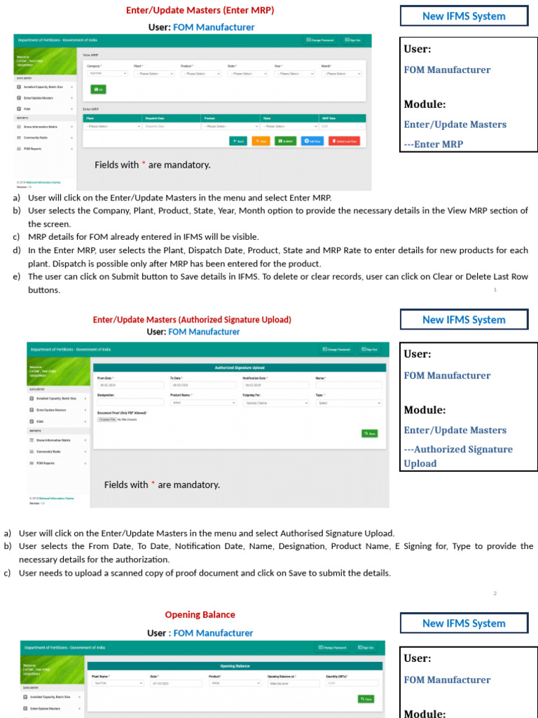 FOM Manufacturer IFMS User Guide | PDF | Computing | Software