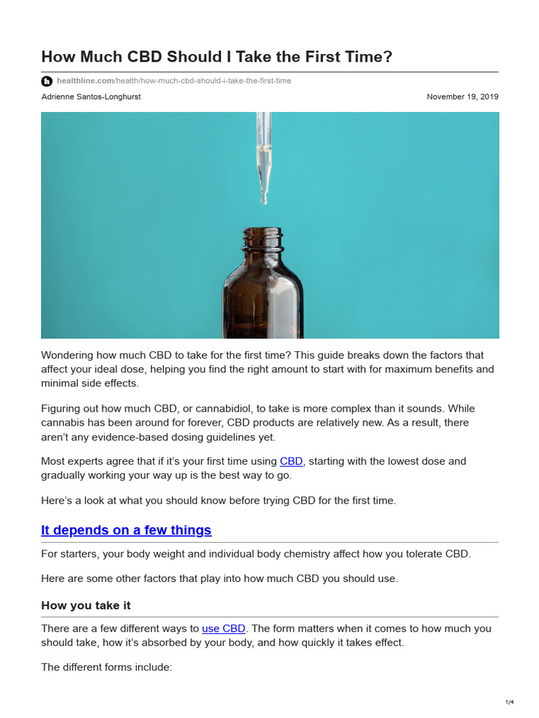 First-Time CBD Dosage Guide | PDF | Dose (Biochemistry) | Chemistry