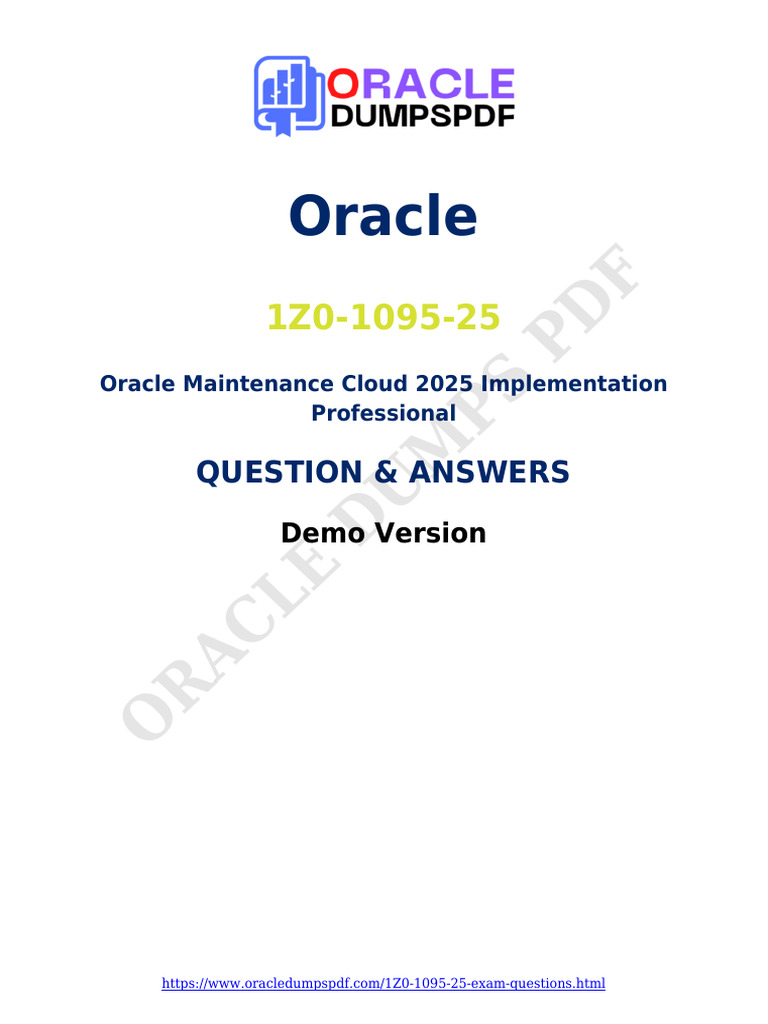 1Z0-1095-25 Exam Dumps 2026 | PDF | Machine Learning | Algorithms