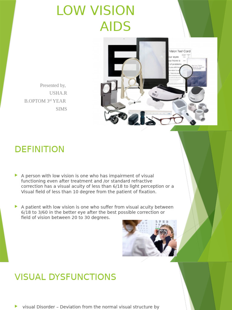 Low Vision Aids: Types and Benefits | PDF | Visual Impairment | Visual ...
