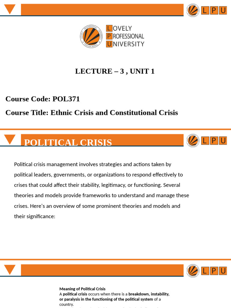 POL 371 Unit 1- Political Crisis | PDF | Ethnicity