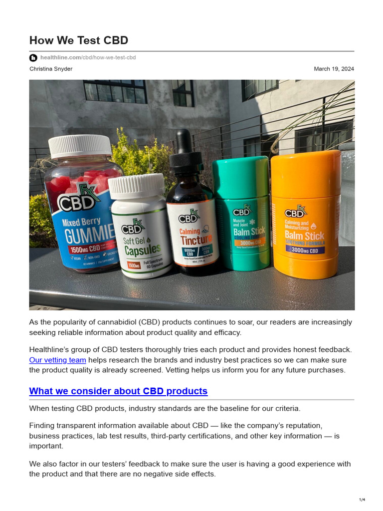 How We Test CBD | PDF | Dose (Biochemistry) | Chemistry