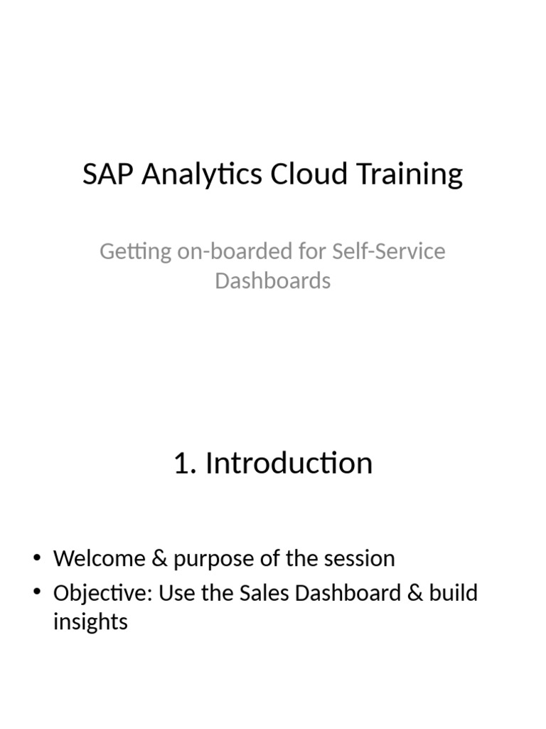 SAP Analytics Cloud Training | PDF