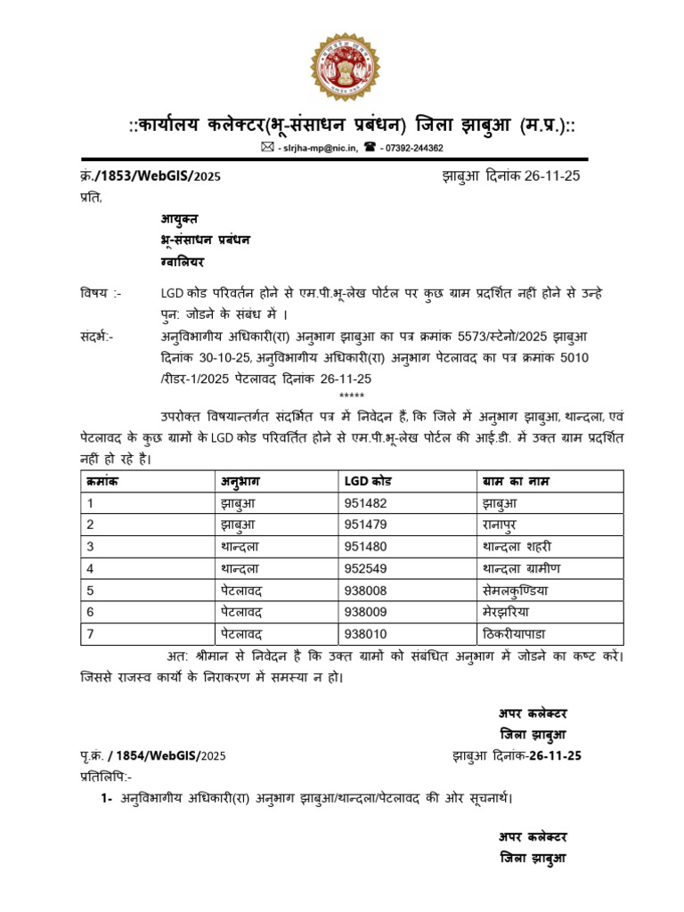 Letter MPbhulekh SDM | PDF