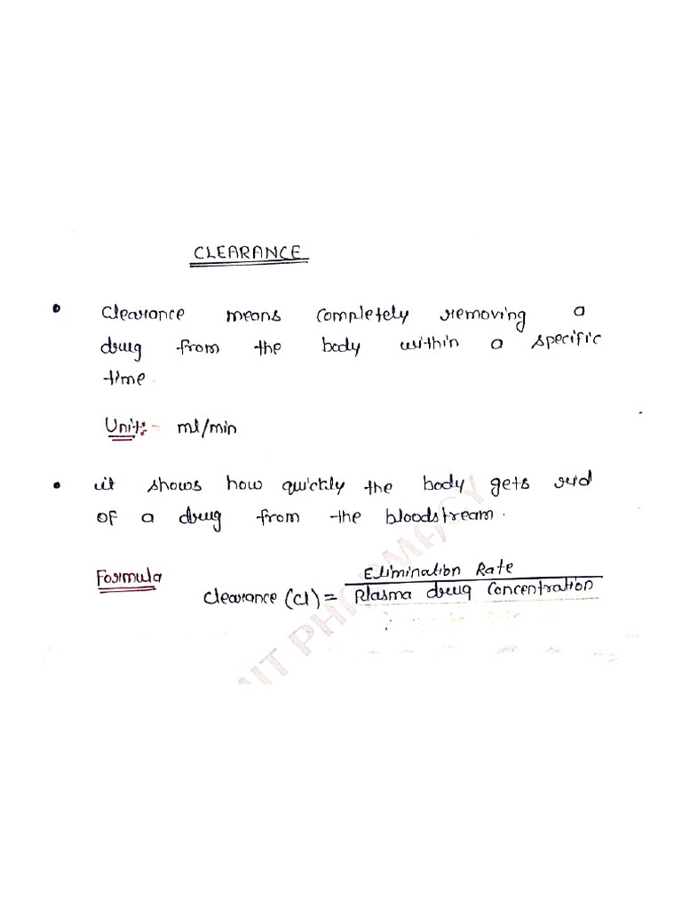 Unit 2 Renal Clearance | PDF