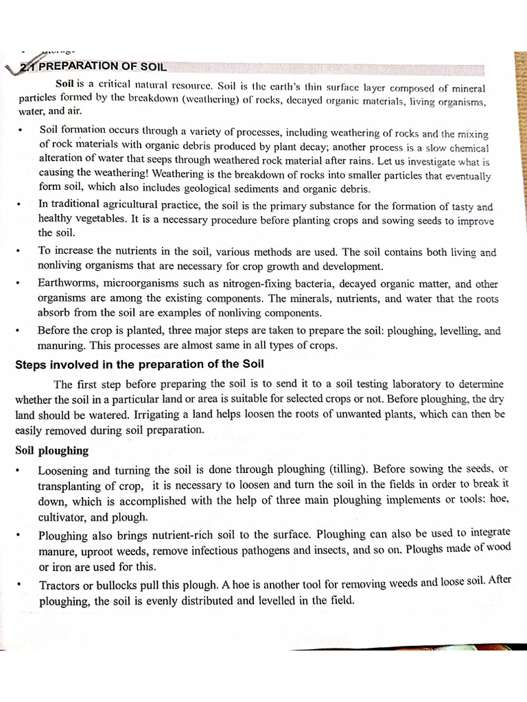 Soil Preparation | PDF