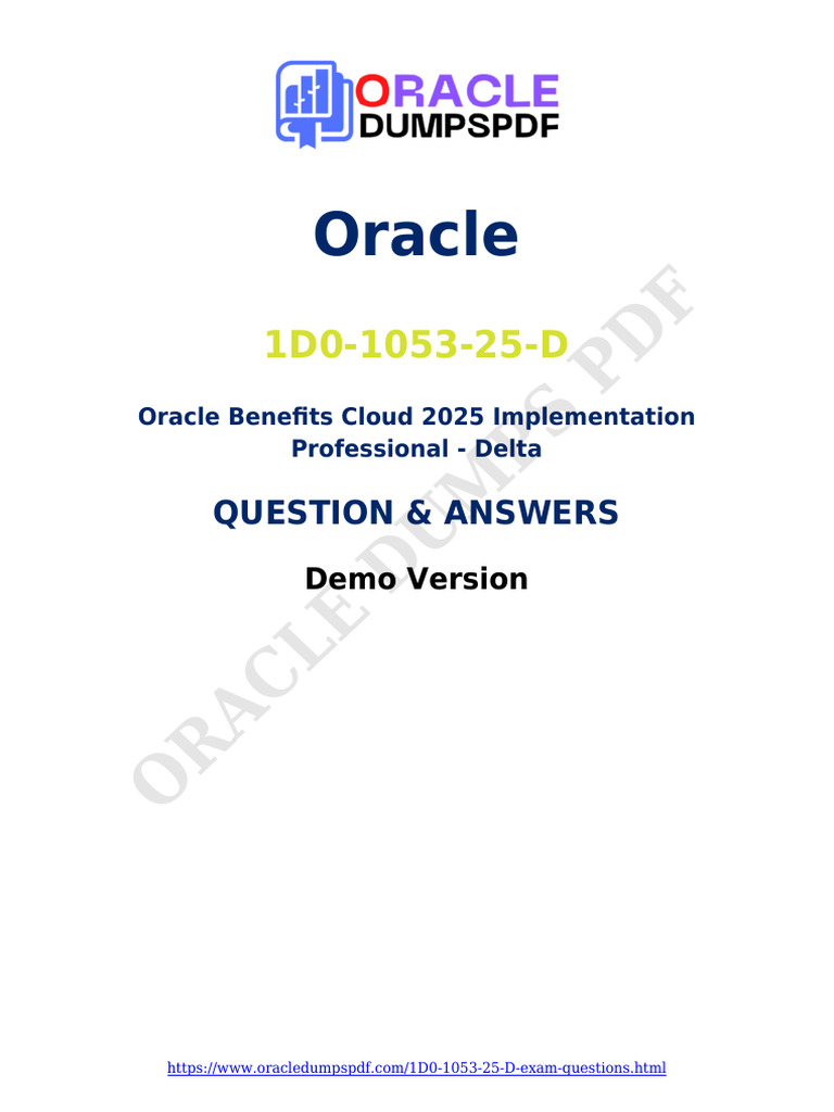 Oracle 1D0-1053-25-D Exam Guide | PDF | Computing
