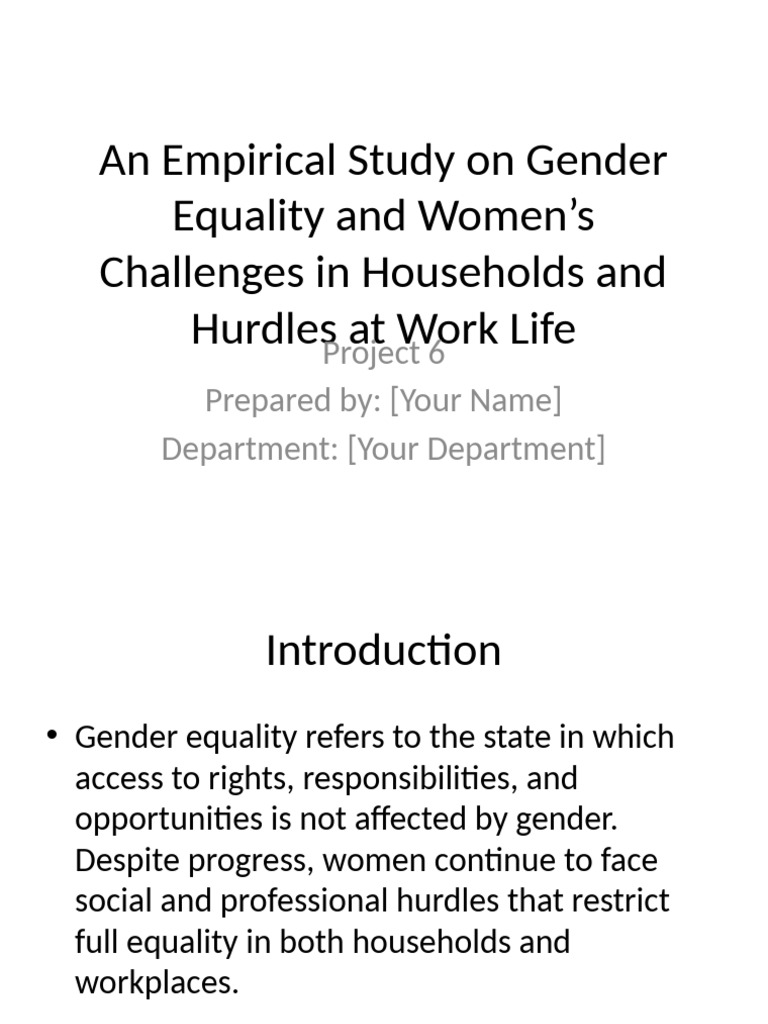 Gender Equality Study PPT | PDF | Gender Role | Gender Studies