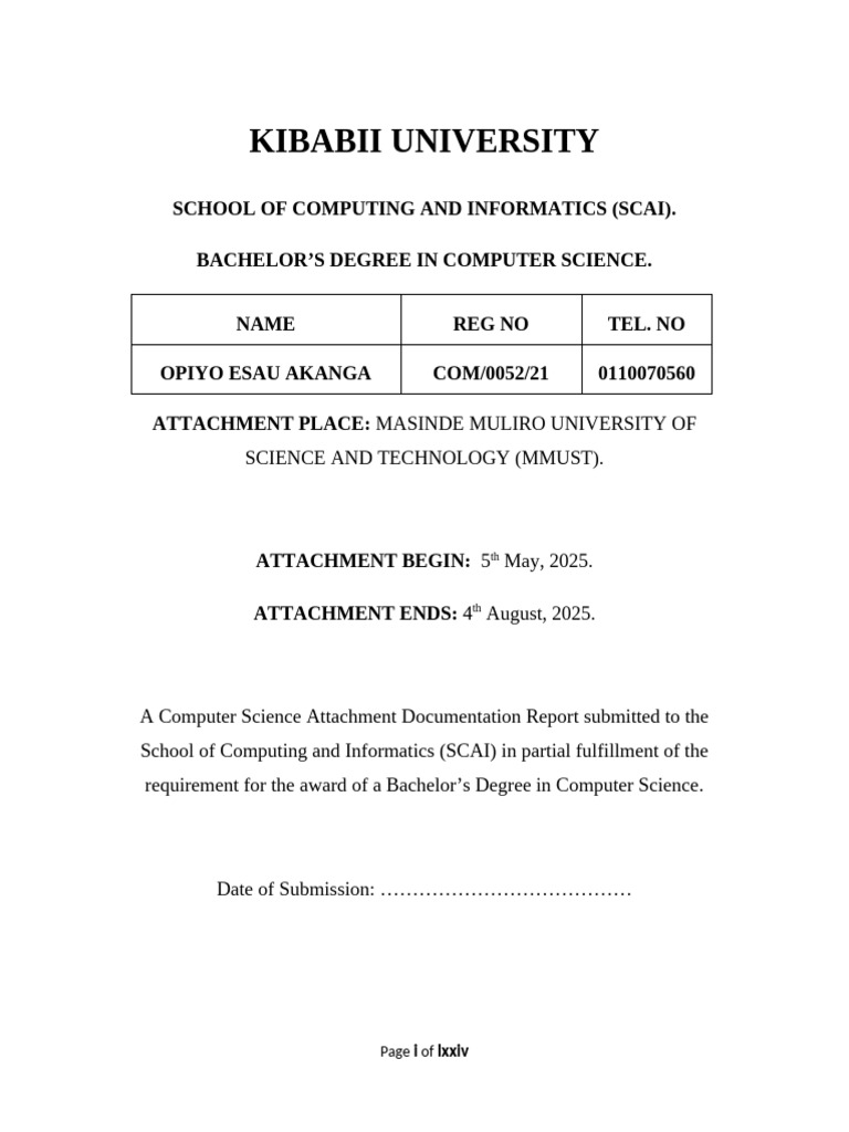 Computer Science Attachment Report | PDF | Computer Network ...