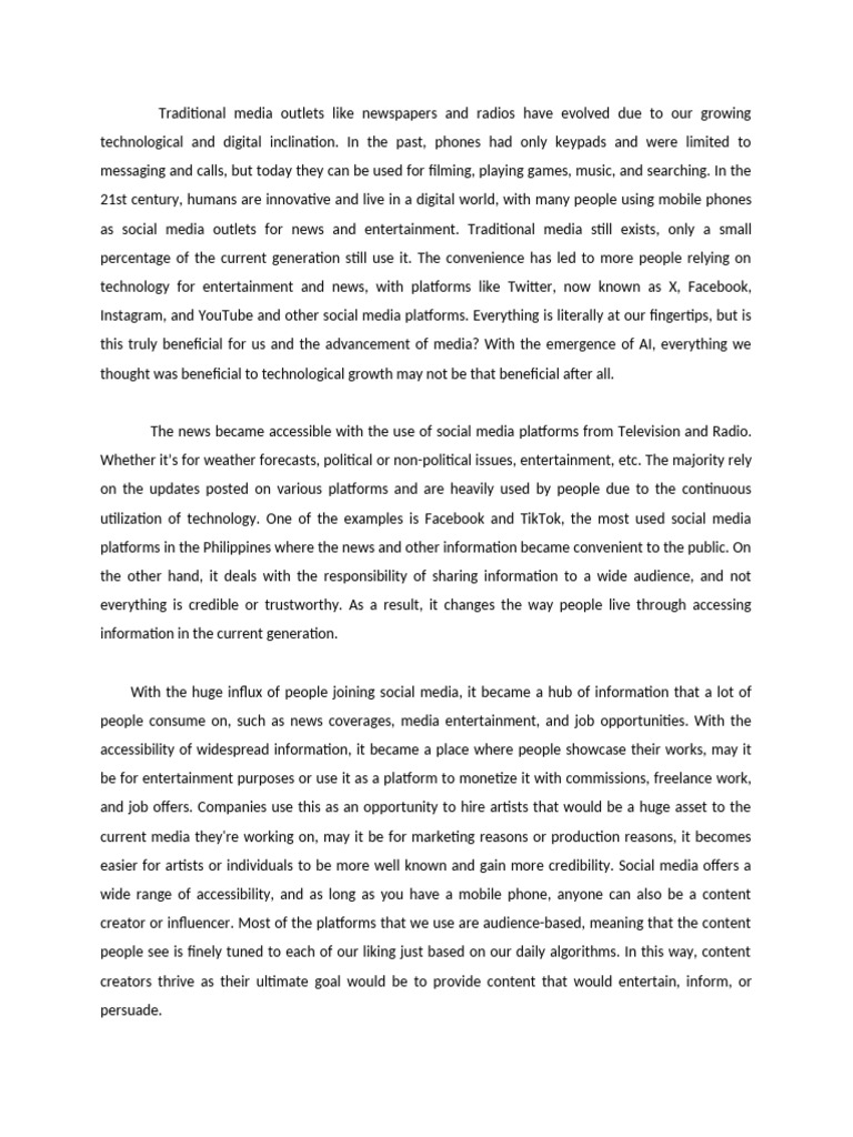 Impact of Social Media on Traditional Media | PDF | Social Media ...