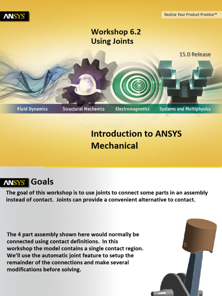 Using Joints in ANSYS Mechanical 15.0 | PDF | Force | Applied And ...