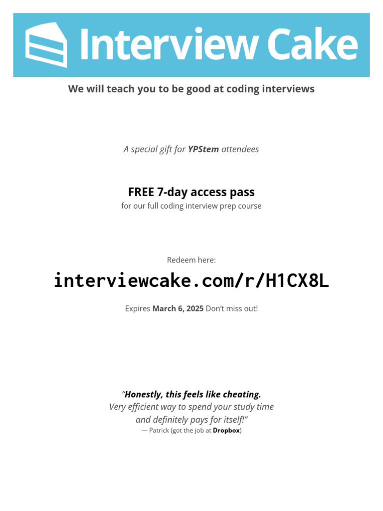 Free Coding Interview Prep Access | PDF