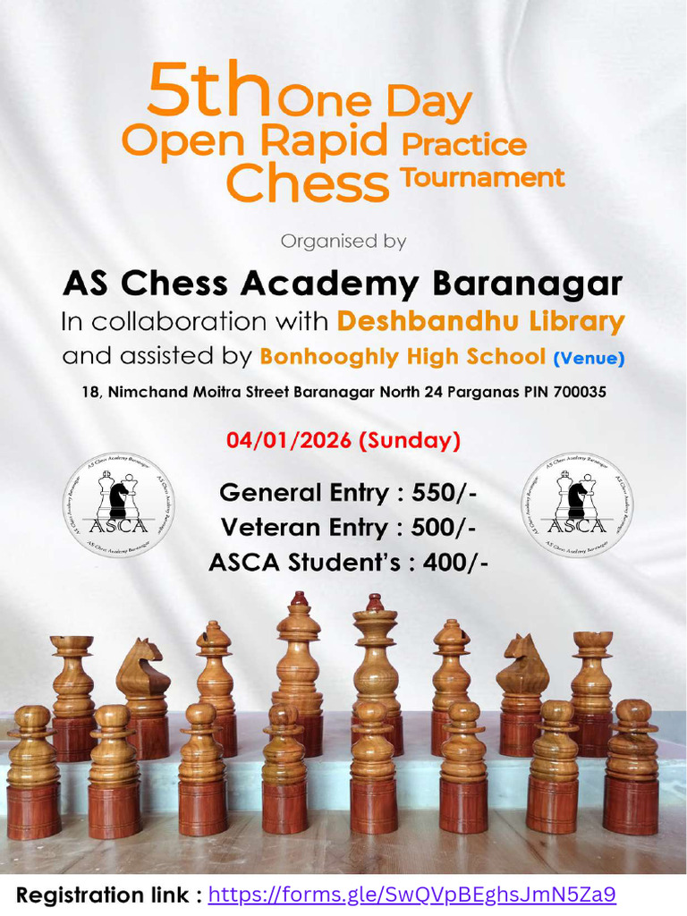 5th One Day Open Rapid Practice Chess Tournament | PDF