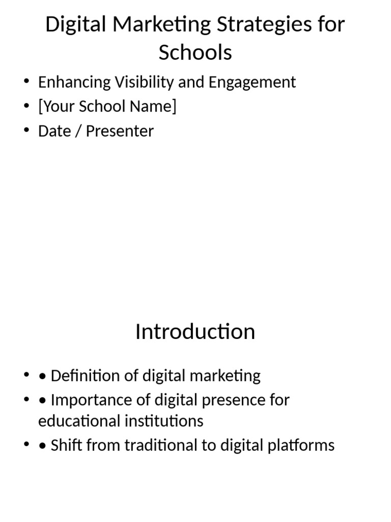 Digital Marketing for Schools Guide | PDF