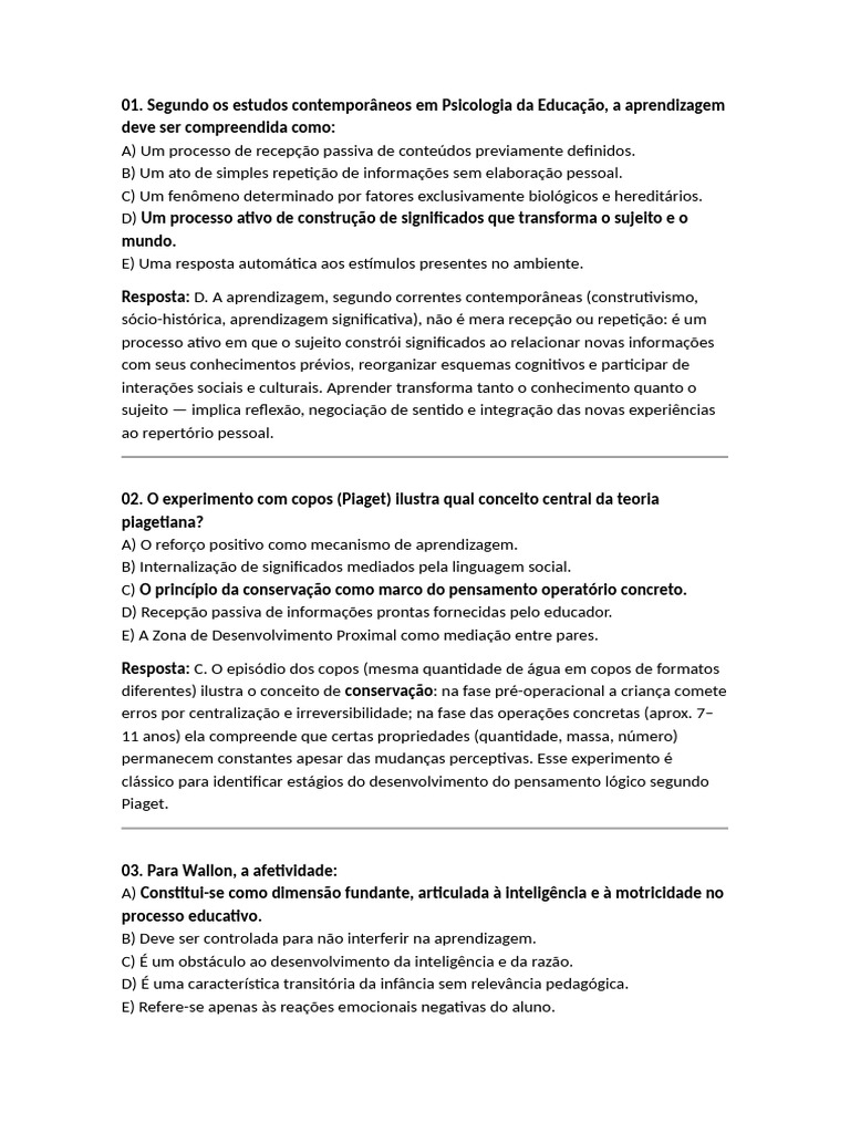 Teorias de Aprendizagem e Desenvolvimento Escolar | PDF | Aprendizado ...