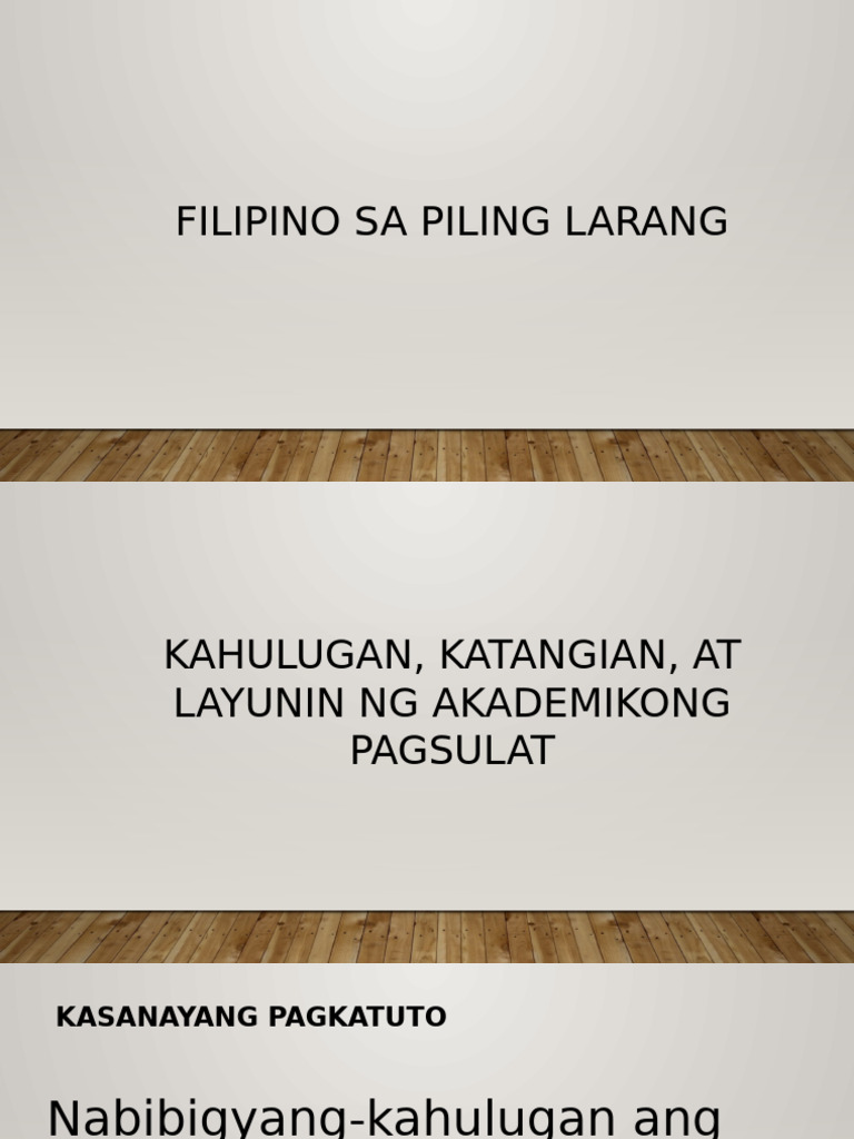Filipino Sa Piling Larang | PDF