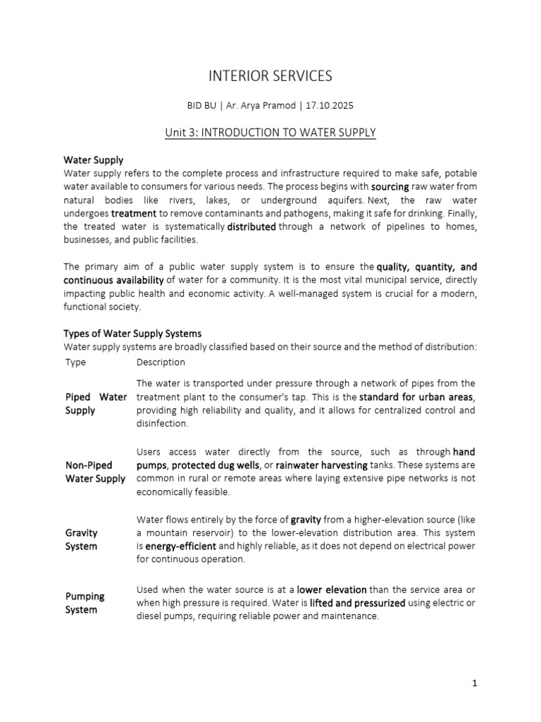 Water Supply and Sanitation Systems Overview | PDF | Sanitation | Sewage