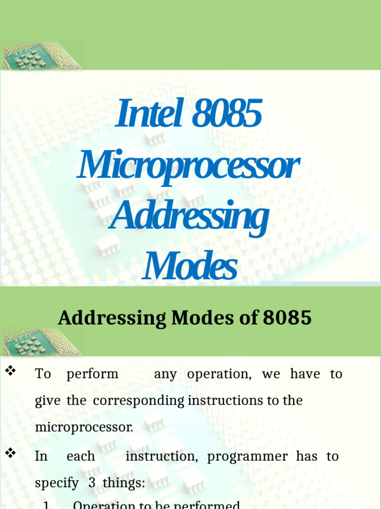 Intel 8085 Addressing Modes Explained | PDF