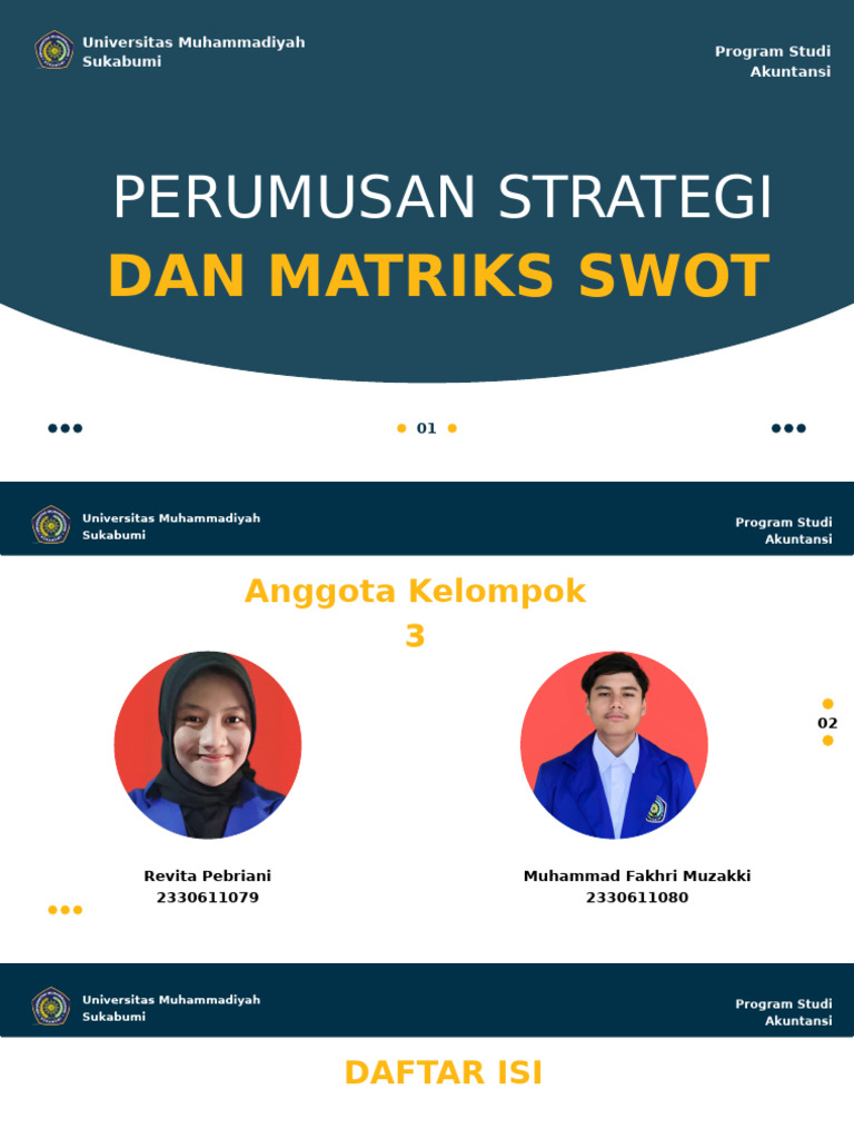 Perumusan Strategi Dan Matriks Swot - Kelompok 3 | PDF