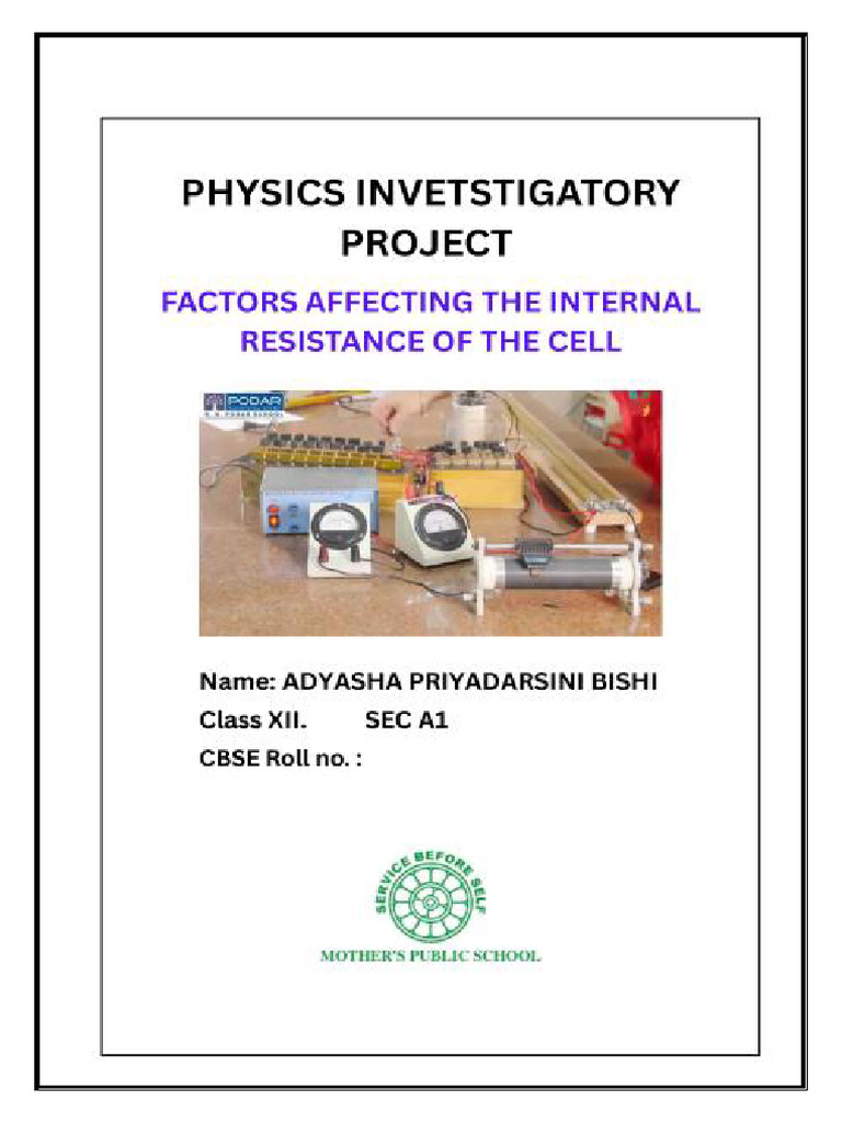 Physics Projectadyasha | PDF | Electrical Engineering | Manufactured Goods