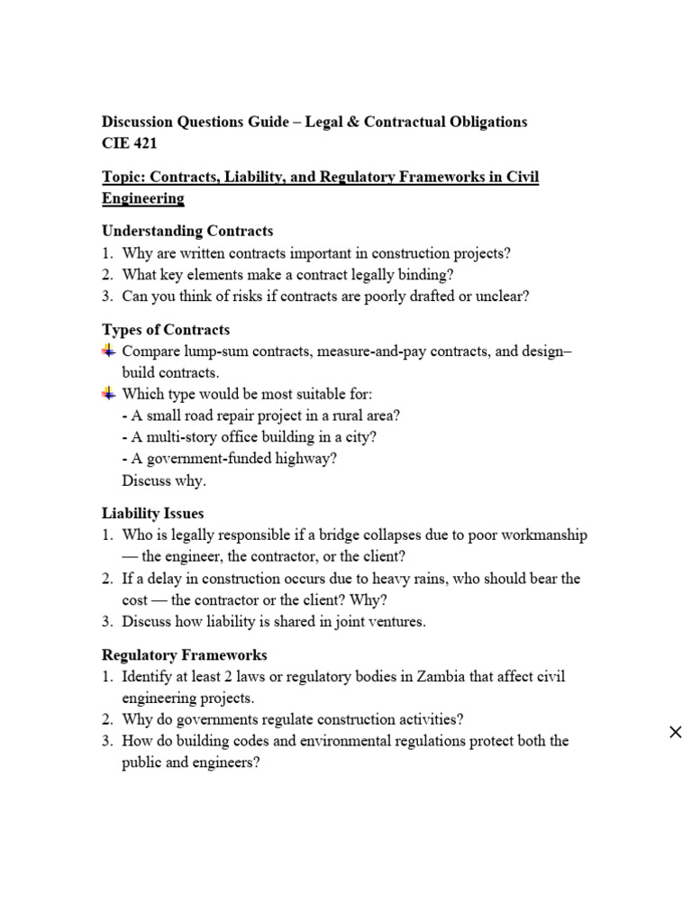 Legal Obligations in Civil Engineering Contracts | PDF | Legal ...