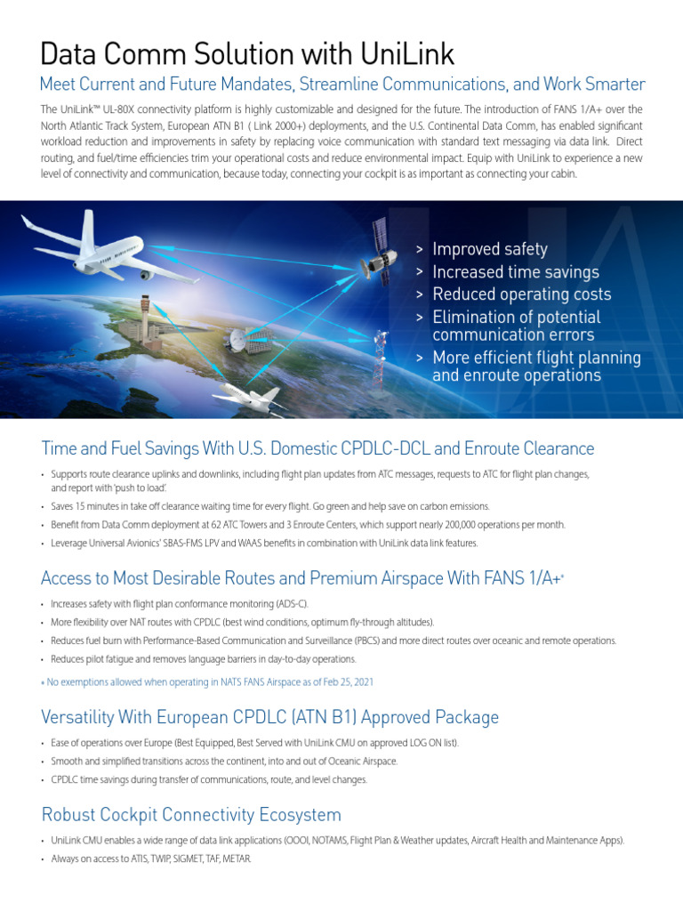 UniLink™ UL-80X Data Comm Solutions | PDF | Transport Safety | Aviation
