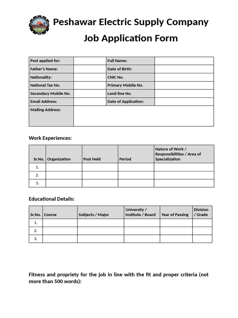Application Form (1) | PDF
