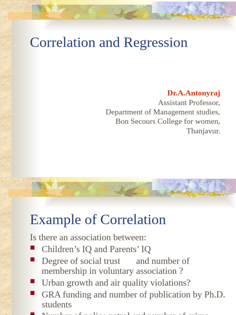 Correlation and Regression Analysis Guide | PDF | Errors And Residuals ...