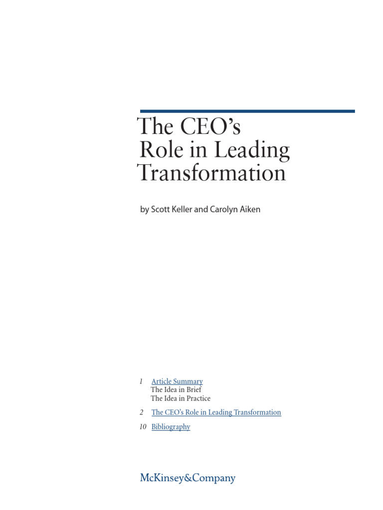 CEO's Guide to Leading Transformation | PDF