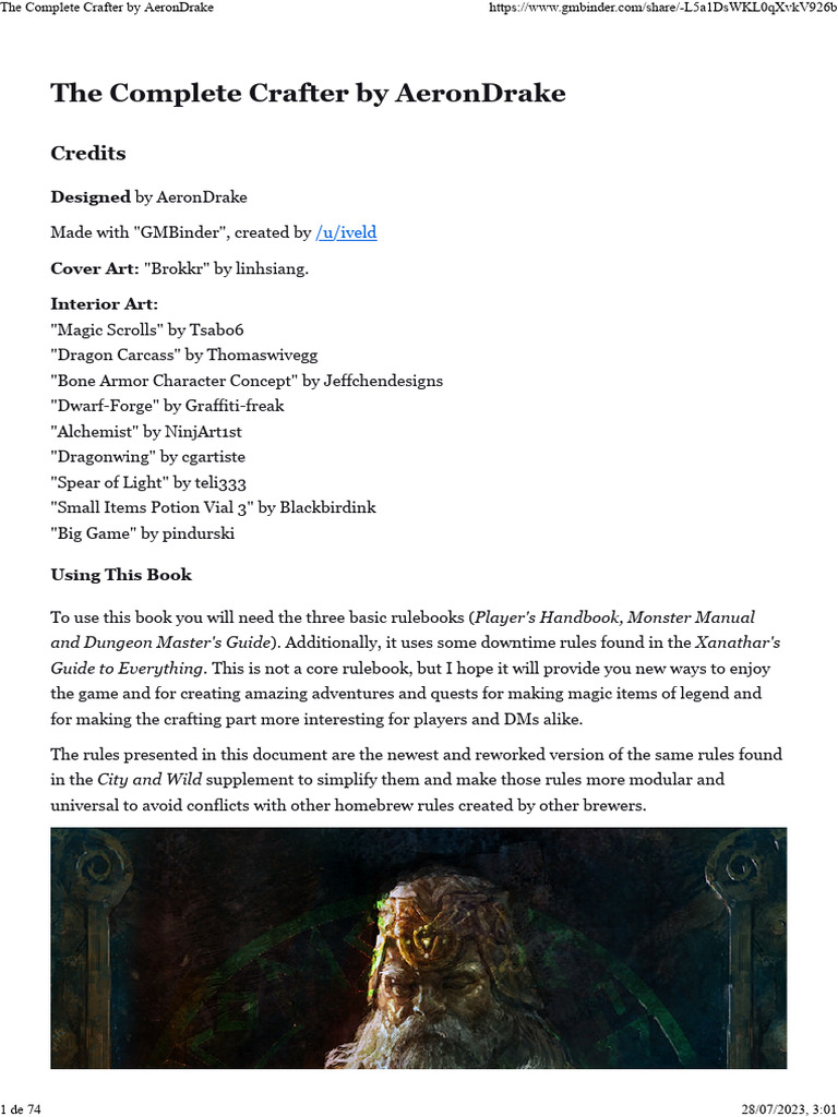Crafting Rules for D&D Adventures | PDF