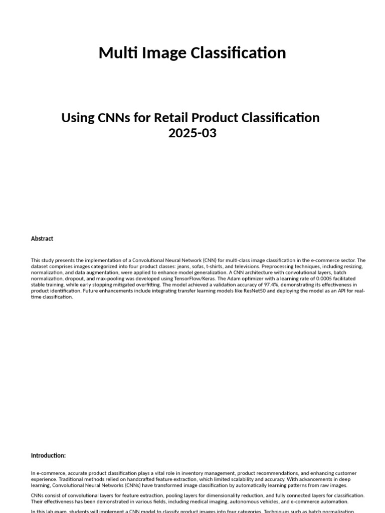 CNN for E-commerce Product Classification | PDF | Deep Learning ...