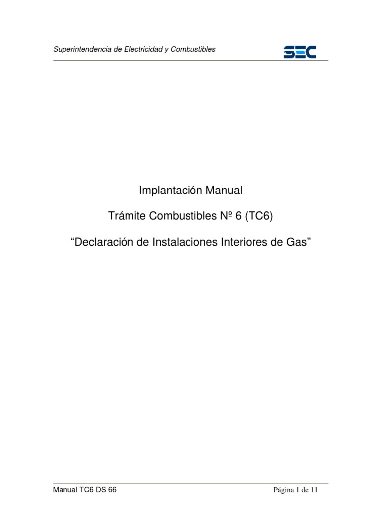 Manual de Declaración TC6 Gas | PDF